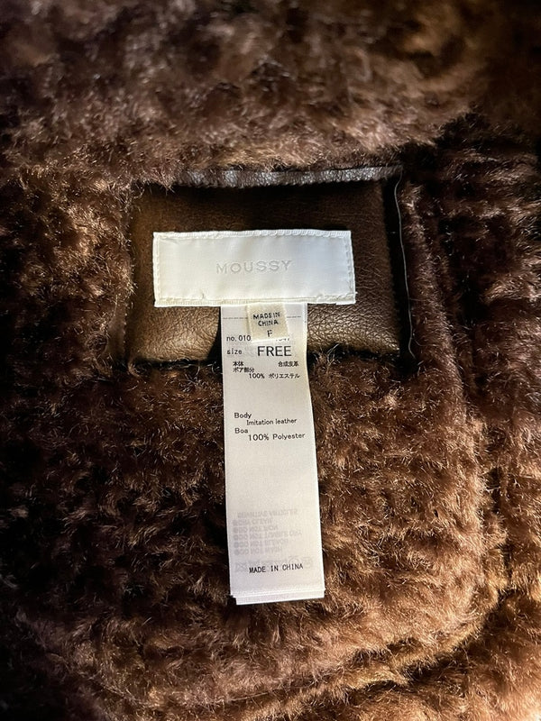 マウジー moussy AGED AVIATOR JACKET エイジドアビエータージャケット ボア 茶 010HAS30-1341 ジャケット ブラウン フリーサイズ FREE 101LT-217