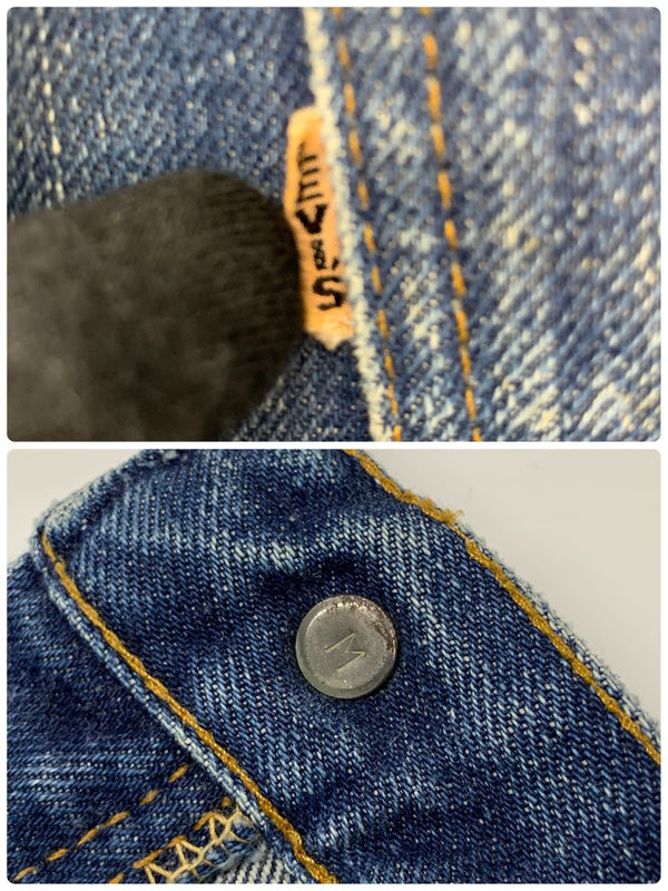 【曜日割引対象外】 リーバイス Levi's 60's Big E テーパード デニムパンツ スーパースリム 刻印M 42TALON USA製 デニム ブルー 201MB-801 VB