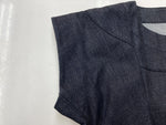 コムデギャルソン COMME des GARCONS トリコ tricot 2015年製 ルック3 半袖 ダンガリー デニム クルーネック ロング ポケット インディゴ INDIGO TP-O002 ワンピース 無地 ネイビー Sサイズ 104LT-139