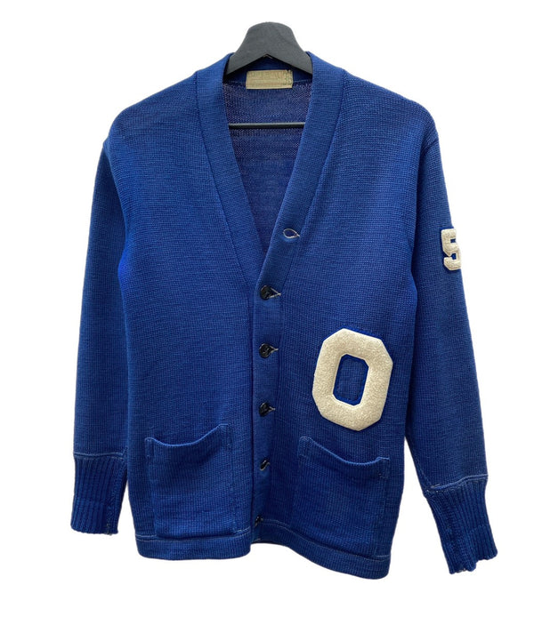 ヴィンテージ vintage 40s 40年代 IMPERIAL インペリアル レタードカーディガン ニット パチポケ ワッペン 青 サイズ 36 カーディガン ワンポイント ブルー 104MT-1856