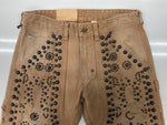ラルフローレン RalphLauren Denim & Supply STUDS DOUBLE KNEE WORK PANTS スタッズ ダブル ニー ワーク パンツ ジップフライ 加工 ズボン 茶 総柄 ボトムスその他 ブラウン サイズ 28/32 104MB-379