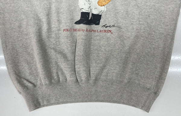 ラルフローレン RalphLauren 90s POLO BEAR SWEATSHIRT ポロ ベア スウェットシャツ トレーナー 裏起毛 灰 スウェット ロゴ グレー Mサイズ 104MT-2303