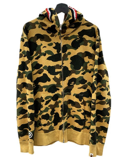 アベイシングエイプ A BATHING APE 1st Camo Shark Full Zip Hoodie シャーク フルジップ フーディー 緑 001ZPJ801009M パーカ カモフラージュ・迷彩 グリーン XLサイズ 104MT-2150