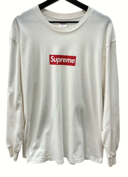 シュプリーム SUPREME BOX LOGO L/S TEE ロングスリーブ Tシャツ カットソー 長袖 ボックスロゴ WHITE 白 ロンT プリント ホワイト Mサイズ 104MT-331