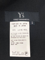 ワイズ Y's ヨウジヤマモト Yohji Yamamoto 03AW ウールギャバジン ステッチ テーラード WOOL 毛 日本製 BLACK 黒 YU-J01-100 ジャケット 無地 ブラック SIZE2 104LT-154