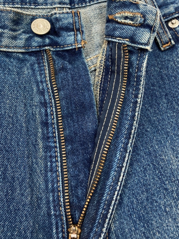 ダブルアールエル RRL 90s DENIM PANTS デニム パンツ ジップフライ ジーパン ジーンズ USA製 Ralph Lauren インディゴ 青 ロゴ R004 デニム ブルー サイズ 35 104MB-232