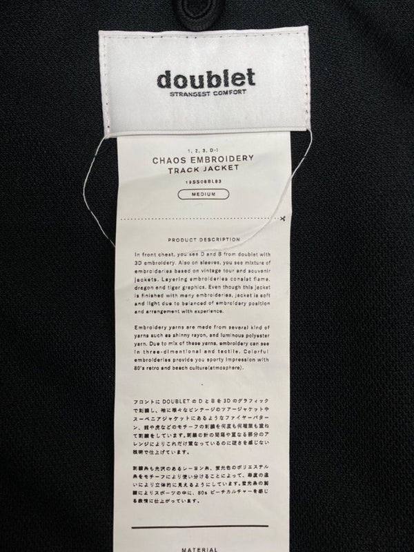 ダブレット doublet 19SS CHAOS EMBROIDERY TRACK JACKET トラック ジャケット ジップアップ ジャージ 刺繍 黒 19SS08BL83 ジャージ ロゴ ブラック Mサイズ 104MT-2217