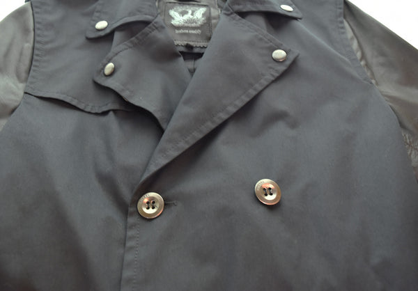 ディーゼル DIESEL 袖レザー切替 トレンチコート ジャケット ブラック Mサイズ 103MT-3237