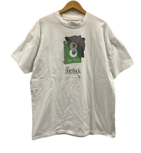 ヴィンテージ vintage 90年代 90's Hanes Apple "Mac OS8.5" Sherlock アップル マック シャーロック プリント XL Tシャツ ホワイト LLサイズ 101MT-3829