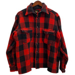 【曜日割引対象外】 エルエルビーン L.L.Bean 50's 筆記体黒タグ チェック柄 ウールジャケット 長袖シャツ レッド 201MT-4232 VB