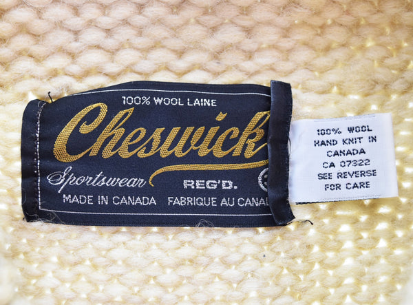 東洋エンタープライズ TOYOENTERPRISE CHESWICK カウチンセーター Made in CANADA 狼柄 ウルフ柄  Wolf Pattern アイボリー 38 ジャケット ホワイト 103MT-3109