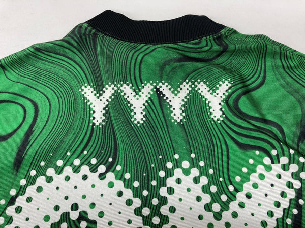 ナイキ NIKE × Off-White オフホワイト Allover Print Jersey ゲームシャツ ユニフォーム 緑 FQ0998-389 ロンT 総柄 グリーン 2XLサイズ 104MT-1622