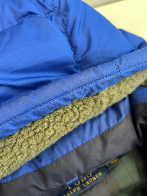 ラルフローレン RalphLauren ダウンジャケット フード バイカラー オレンジ×青 ジャケット ブルー Sサイズ 101MT-5391