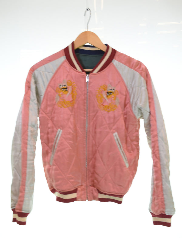 フラットヘッド THE FLAT HEAD リバーシブルキルティング 刺繍 スカジャン ジャケット Sサイズ 103MT-3345