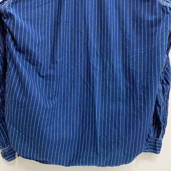 【曜日割引対象外】 リアルマッコイズ The REAL McCOY’S THE DOUBLE DIAMOND ウォバッシュストライプワークシャツ 長袖シャツ ブルー 16サイズ 201MT-4364 VB