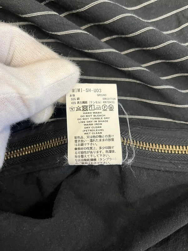 ファセッタズム FACETASM STRIPED ZIPPER SHIRT ストライプ ジッパー シャツ MIMI-SH-U03 サイズ4 長袖シャツ ブラック 101MT-4987