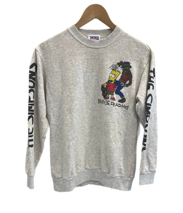 ヴィンテージ vintage 90s 90's THE SIMPSONS BART’S DEAD NOT シンプソンズ 両面プリント 袖プリ MADE IN USA アメリカ製 スウェット グレー Mサイズ 101MT-3323