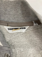 ア ベイシング エイプ A BATHING APE ロゴ刺繍 ワッペン スナップジャケット スウェット ジャケット グレー Mサイズ 101MT-3586