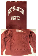 チャンピオン Champion vintage 70s 70's 青単色タグ REVERSE WEAVWE リバースウィーブ NORTHEASTERN HUSKIES アーチプリント パーカ ワインレッド Lサイズ 101MT-2932