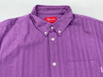 シュプリーム SUPREME 20FW Jacquard Stripe Twill Shirt ジャガード ストライプ ツイル シャツ 紫 長袖シャツ ストライプ パープル Mサイズ 104MT-1707