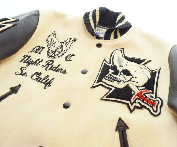 ホワイツビル WHITESVILLE フルデコ レザー切替スタジャン Night Ridersアワードジャケットスタジャン WV11375 38 ジャケット ベージュ 103MT-2490