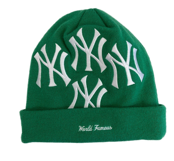 シュプリーム SUPREME ニューエラ NEW ERA ニューヨークヤンキース ニットキャップ ビーニー 緑 ロゴ 帽子 メンズ帽子 ニット帽 グリーン 101hat-117