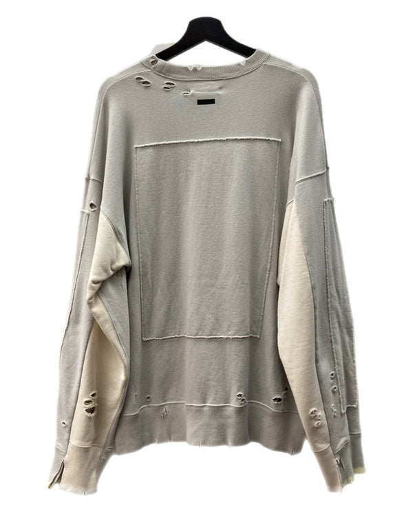 シュタイン stein 22AW OVERSIZED REBUILD SWEAT LS オーバーサイズ リビルド スウェット トレーナー 加工 クリーム 薄茶 st.441 スウェット プリント ベージュ Sサイズ 104MT-1640