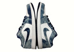 ナイキ NIKE 24年製 AIR JORDAN 1 LOW WASHED DENIM エア ジョーダン ウォッシュド デニム AJ1 ジャンプマン 白 青 CZ8455-100 メンズ靴 スニーカー ブルー 27.5cm 104S-641