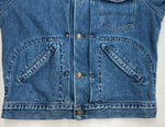 ダブルアールエル RRL 90s DENIM JACKET デニム ジャケット 三ツ星タグ USA製 シンチバック 裏地チェック Ralph Lauren 青 ジャケット ロゴ ブルー Sサイズ 104MT-1365