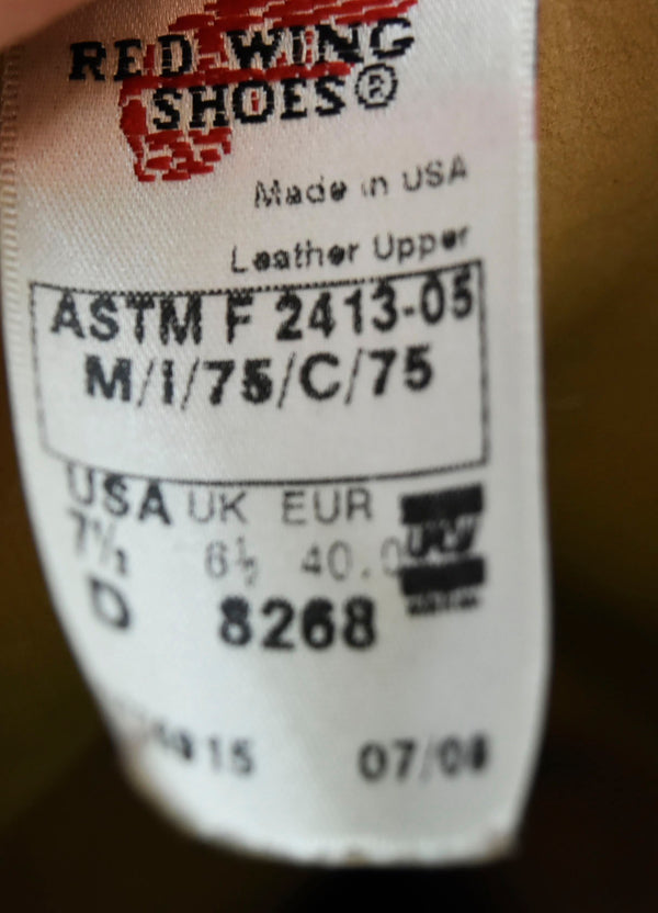 レッドウィング RED WING ENGINEER BOOTS エンジニアブーツ 茶 8268 メンズ靴 ブーツ エンジニア ブラウン 25.5cm 103S-718