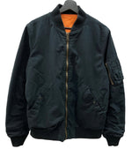 シュプリーム SUPREME リバーシブル Reversible MA-1 ブルゾン アウター 2WAY コットン ナイロン ジップアップ BLACK 黒 ORANGE オレンジ 51305 ジャケット 無地 ブラック Mサイズ 104MT-1943