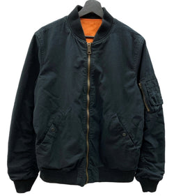 シュプリーム SUPREME リバーシブル Reversible MA-1 ブルゾン アウター 2WAY コットン ナイロン ジップアップ BLACK 黒 ORANGE オレンジ 51305 ジャケット 無地 ブラック Mサイズ 104MT-1943