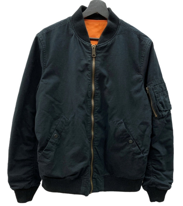 シュプリーム SUPREME リバーシブル Reversible MA-1 ブルゾン アウター 2WAY コットン ナイロン ジップアップ BLACK 黒 ORANGE オレンジ 51305 ジャケット 無地 ブラック Mサイズ 104MT-1943