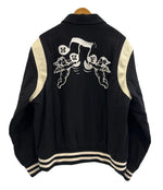 ハフ HUF SONG VARSITY JACKET ソング バーシティジャケット カレッジジャケット スタジャン 黒 白 刺繍 JK00439 ジャケット ブラック Mサイズ 101MT-5068