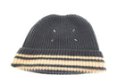 メゾンマルジェラ Maison Margiela 18AW ライン入り 4ステッチ リブニットキャップ 帽子 メンズ帽子 ニット帽 ブラック 103H-71