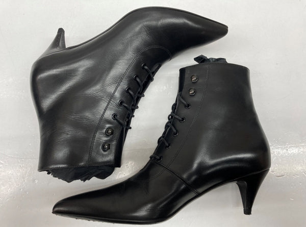 サンローラン Saint Laurent ポインテッドトゥ パテントブーツ レースアップ ヒール レザー BLACK 黒 351930 レディース靴 ブーツ その他 ブラック SIZE36 1/2 104S-715