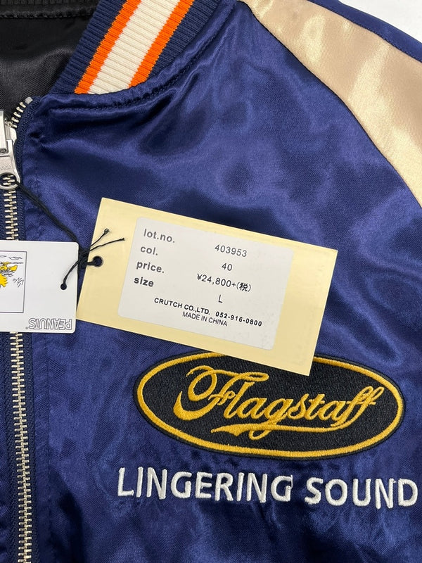 フラッグスタッフ FLAG STUFF SNOOPY スヌーピー 刺繍 リバーシブル スカジャン フラッグスタッフ チョッパー バイク ウッドストック 403953 ジャケット ネイビー Lサイズ 101MT-5386
