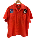 ヴィンテージ vintage 60's~70's 60年代 70年代 Imperial ボウリングシャツ 開襟 オープンカラー ループカラー ボックス 半袖シャツ レッド Lサイズ 101MT-5267
