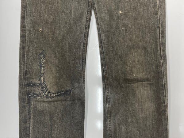 リーバイス Levi's 90s 90年代 501 先染め ブラック ジーンズ ジーパン USA製 ボタン裏653 無地 デニム ブラック W29 L34 104MB-295