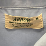 【曜日割引対象外】 ヴィンテージ vintage 40's 40s 40年代 アロー ARROW レーヨン 長袖シャツ ブルー Mサイズ 201MT-3574 VB
