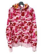 アベイシングエイプ A BATHING APE ABC Camo Tiger Zip Hoodie タイガー カモフラ フル ジップ フーディー  001ZPK801003M パーカ カモフラージュ・迷彩 ピンク Lサイズ 104MT-2151