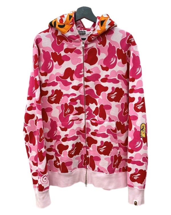 アベイシングエイプ A BATHING APE ABC Camo Tiger Zip Hoodie タイガー カモフラ フル ジップ フーディー  001ZPK801003M パーカ カモフラージュ・迷彩 ピンク Lサイズ 104MT-2151