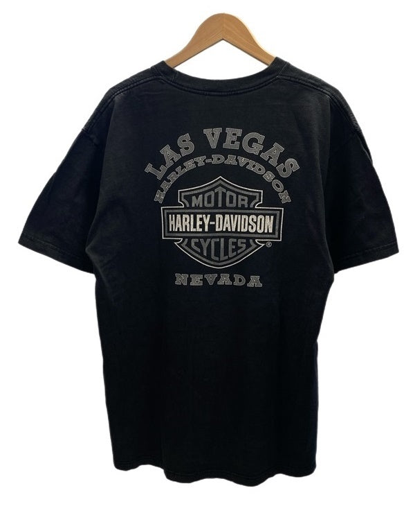 ハーレーダビッドソン Harley-Davidson ロゴ プリントTシャツ 黒 US古着 XL Tシャツ ブラック LLサイズ 101MT-2993