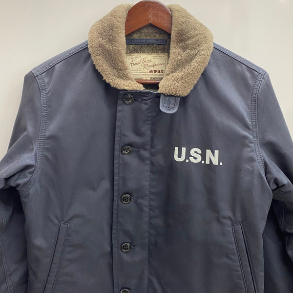【曜日割引対象外】 アヴィレックス AVIREX N-1 DECK JACKET ステンシル ジャケット ネイビー Mサイズ 201MT-4517 VB