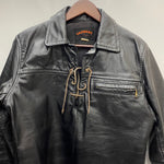 【曜日割引対象外】 ヴィンテージ vintage 70's Taubers レザープルオーバーシャツ ジャケット ブラック 38サイズ 201MT-4460 VB