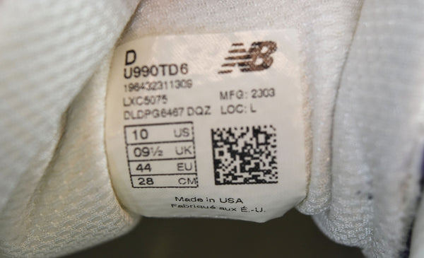 ニューバランス new balance  U990TD6 USA製 スニーカー ホワイトxパープル ランニングシューズ U990TD6 メンズ靴 スニーカー ホワイト 28cm 103S-1000