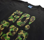 アベイシングエイプ A BATHING APE ABCカモ GO! APE ロゴ プリント クルーネックTシャツ 半袖Tシャツ Tシャツ ブラック 103MT-2580