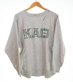 チャンピオン Champion 80年代 80s REVERSE WEAVE リバースウィーブ トリコ タグ 後期 made in USA ダメージ 80's KAO LOGO ワッペン スウェット グレー Lサイズ 103MT-3269