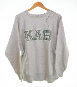 チャンピオン Champion 80年代 80s REVERSE WEAVE リバースウィーブ トリコ タグ 後期 made in USA ダメージ 80's KAO LOGO ワッペン スウェット グレー Lサイズ 103MT-3269