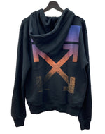 オフホワイト OFF-WHITE 21AW DEGRADE ARROW SLIM デグレイド アロー スリム フーディ パーカー 黒 パーカ ロゴ ブラック Lサイズ 104MT-2010